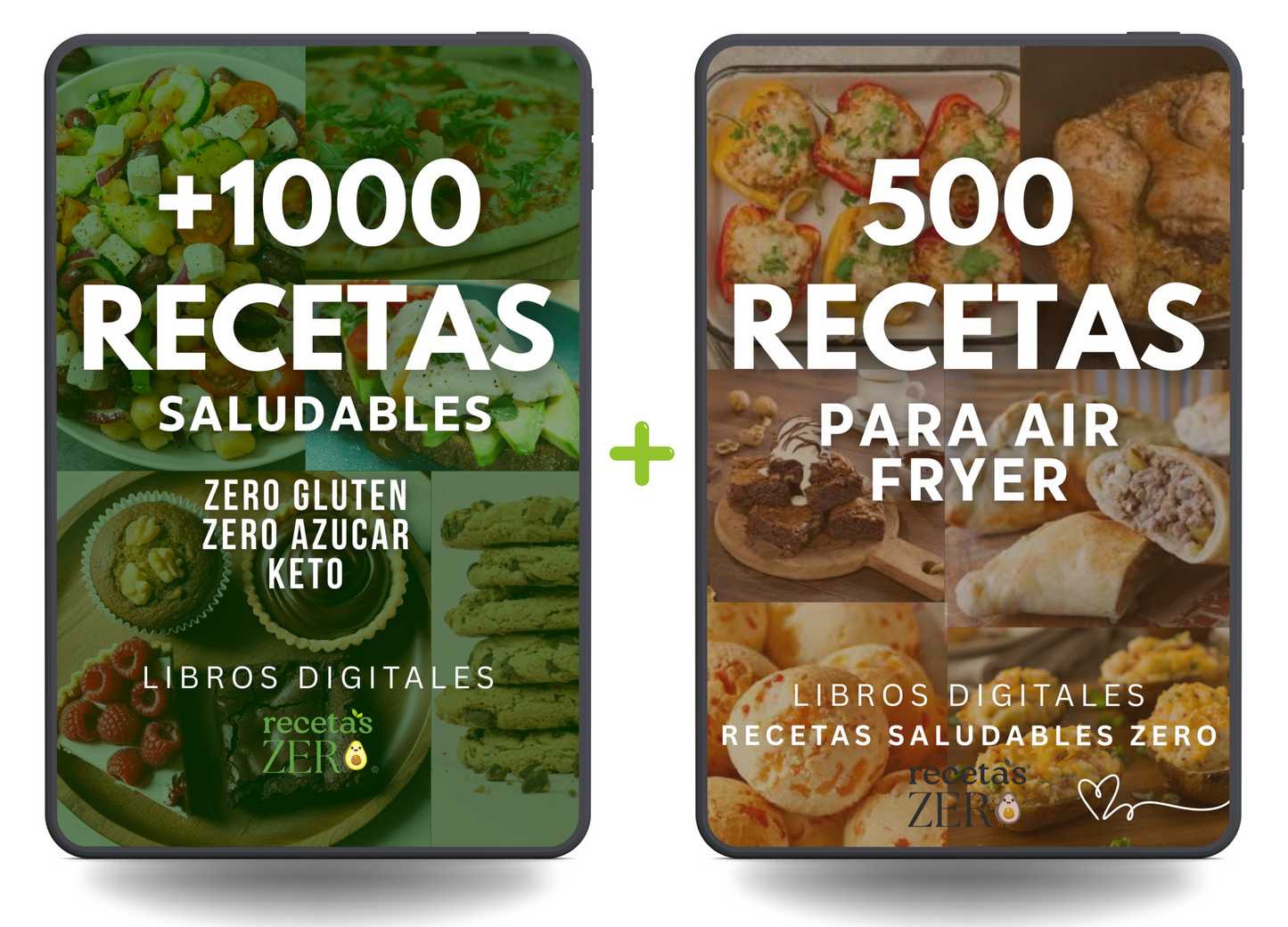 +1000 Recetas Zero Gluten-Azúcar ➕ 500 Recetas Air Fryer