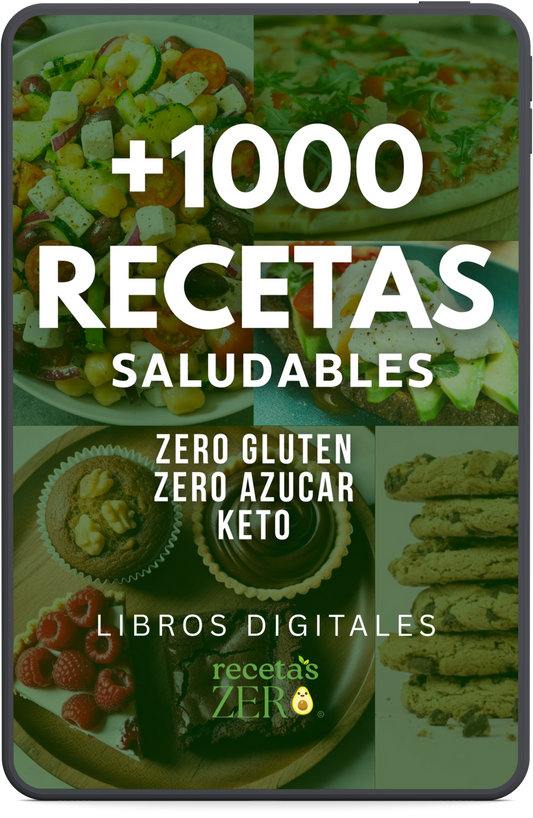 +1000 RECETAS DIGITALES Saludables Zero Gluten Zero Azúcar + BONOS de Regalo!